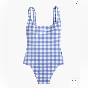 Jcrew scoop-back gingham one piece swimsuit.